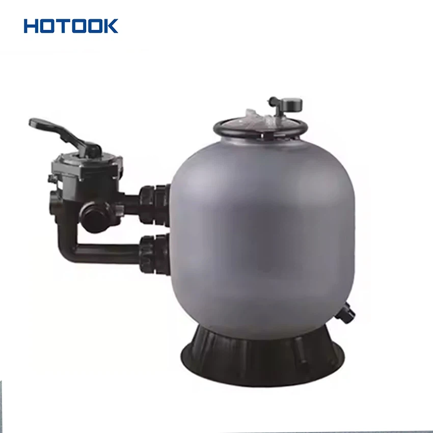 Grey Side Mounted Plastic Pool Sand Filter